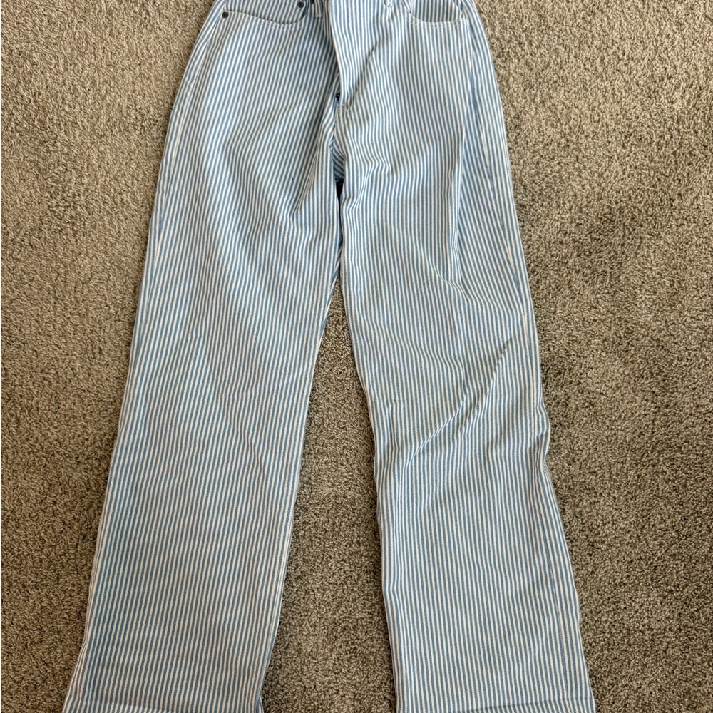 Abercrombie & Fitch Blue Chinos Wide-Leg Jeans